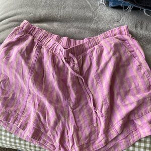 Pink Striped Women's Shorts